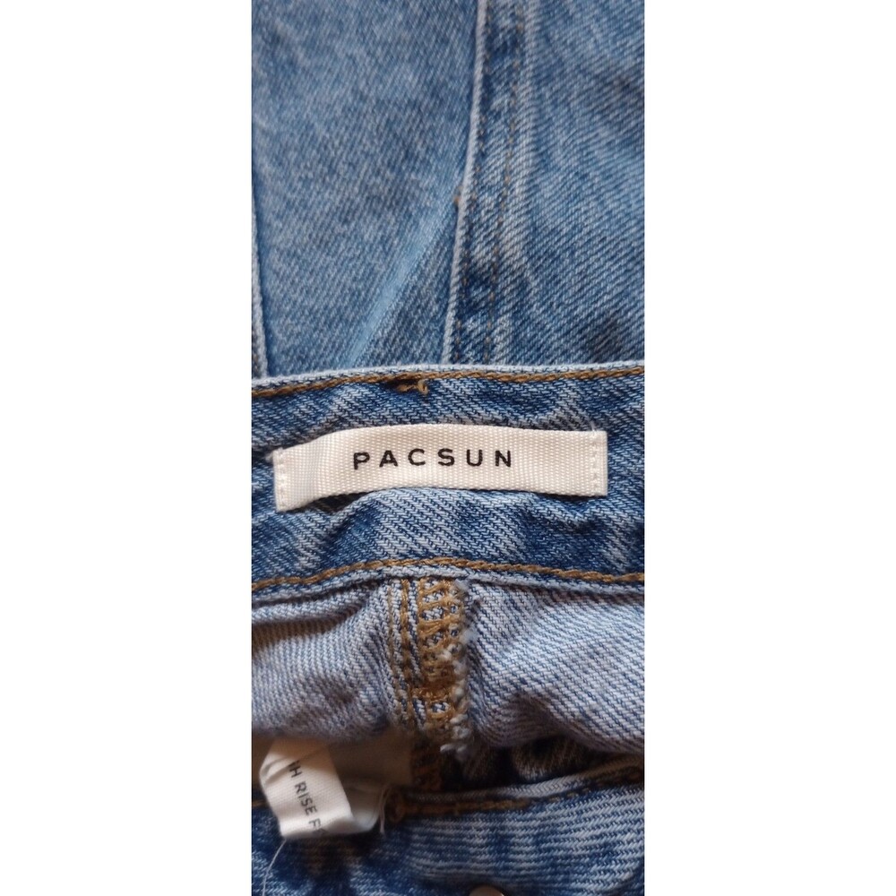 PacSun Women's 28 (Size4) High Rise Festival 2 Tone Colorblock Jean Shorts - Picture 5 of 8